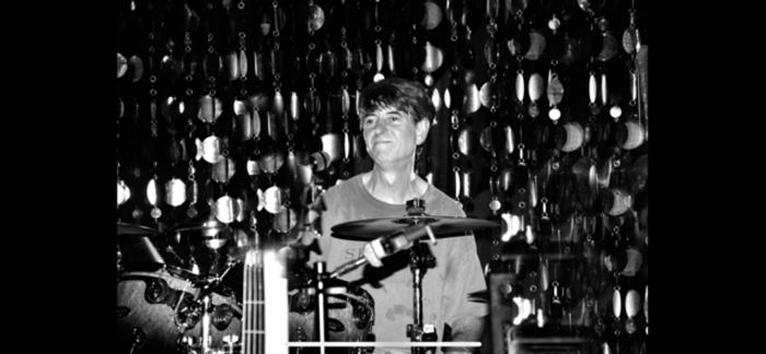 Behind the kit, music video still