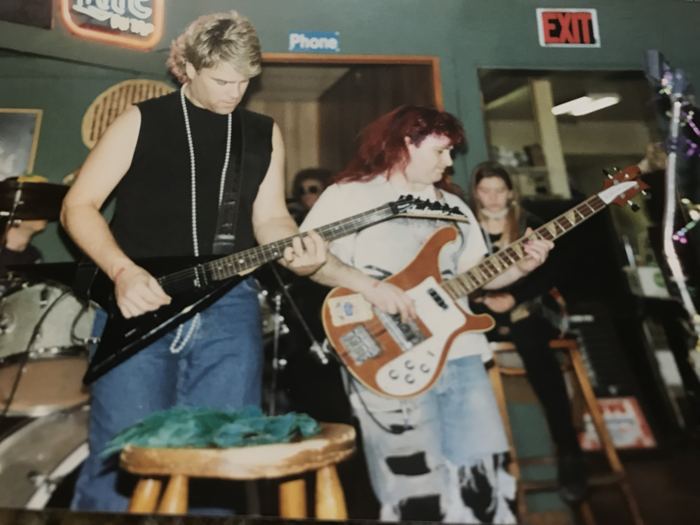 Guitar and bass, side by side